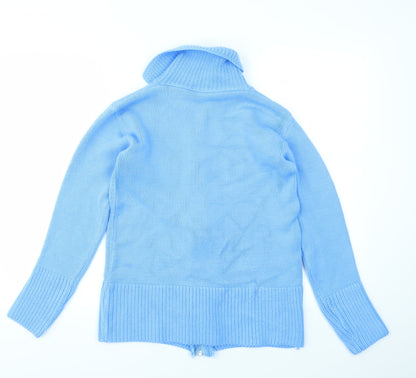 Womens UK Size L gorgeous Blue Full Zip Jumper