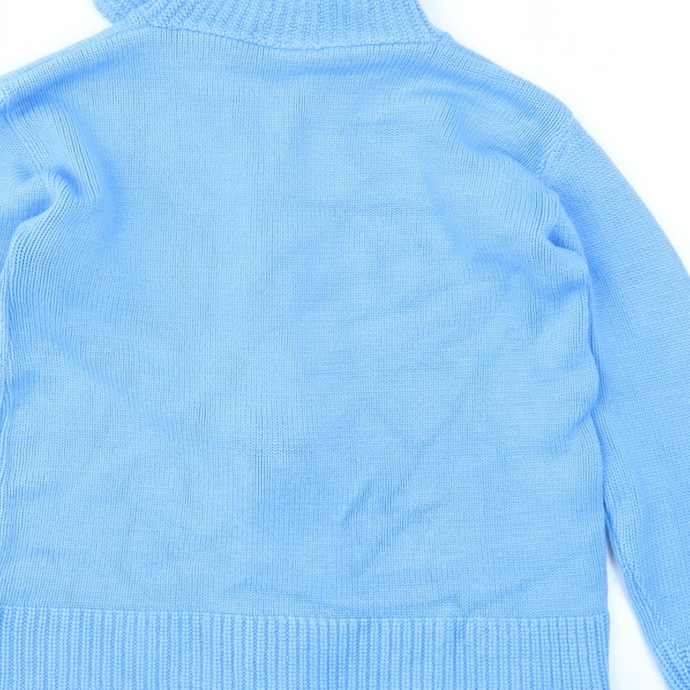 Womens UK Size L gorgeous Blue Full Zip Jumper