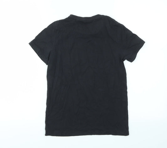 TU Boys Black Houndstooth  Basic T-Shirt Size 10 Years