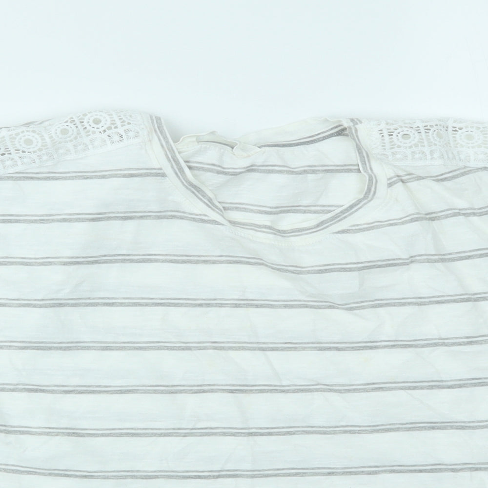 Primark Womens Multicoloured Striped  Basic T-Shirt Size 12