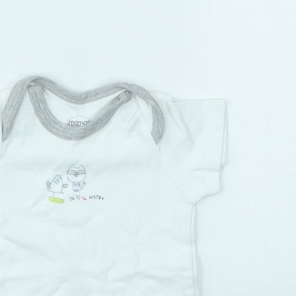 mamas & papas Baby White   Babygrow One-Piece Size Newborn