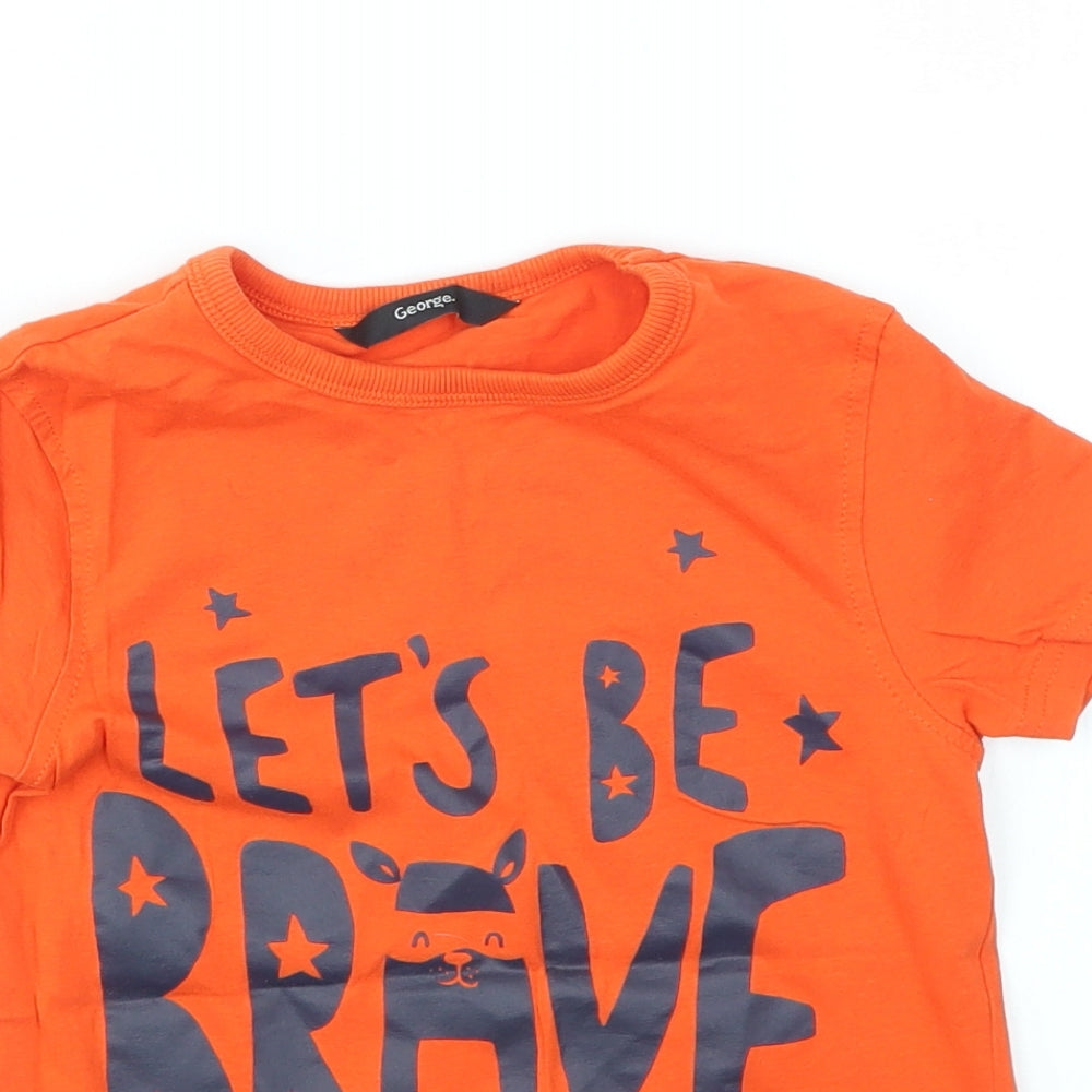 George Boys Orange   Basic T-Shirt Size 4-5 Years