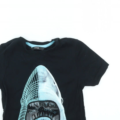 George Boys Black   Basic T-Shirt Size 5-6 Years