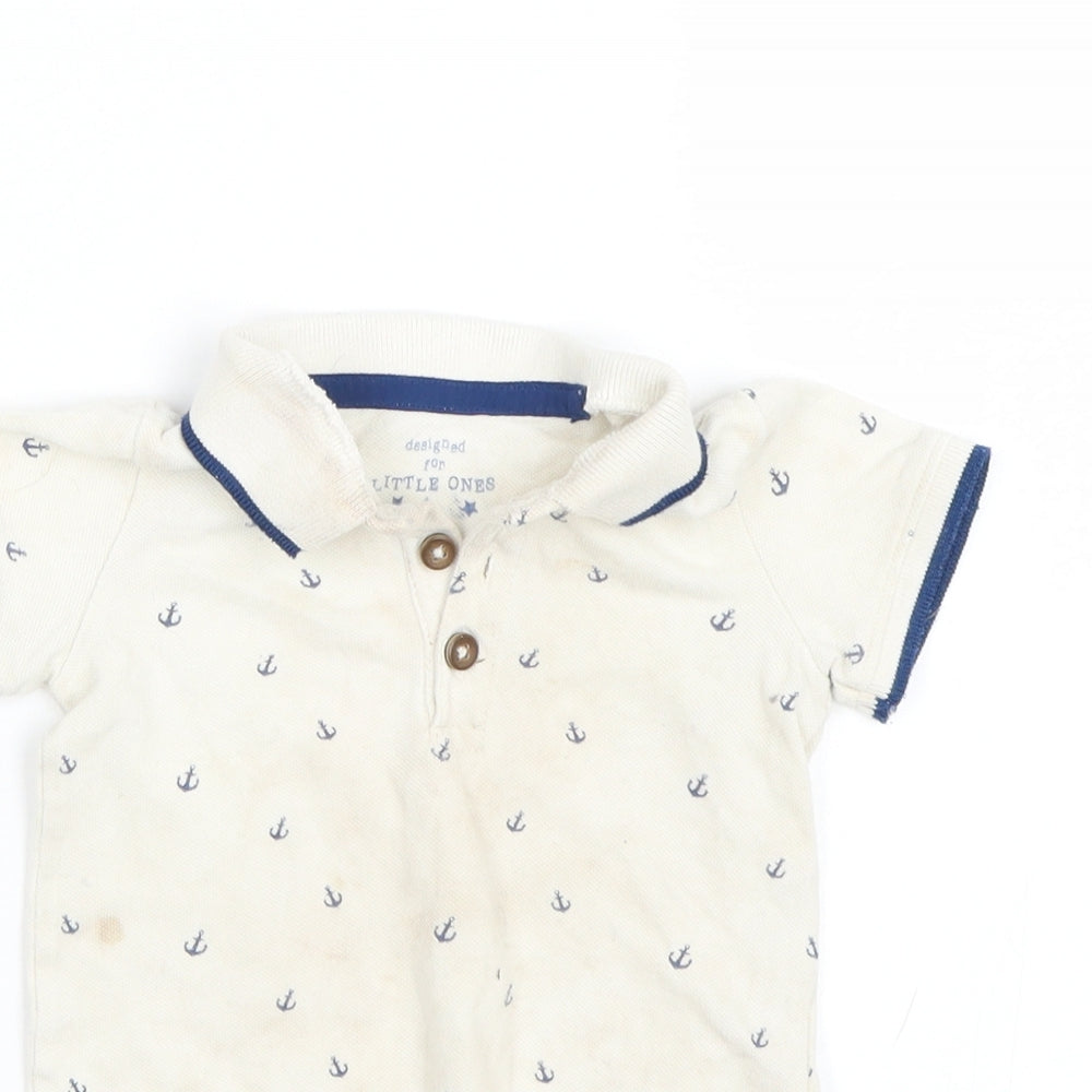 F&F Baby Beige Polka Dot  Basic Polo Size 6-9 Months