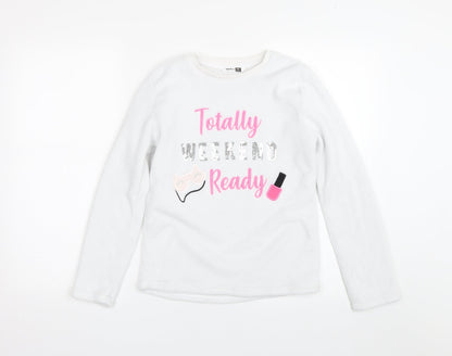 Pep&co Girls White   Top Pyjama Top Size 11-12 Years