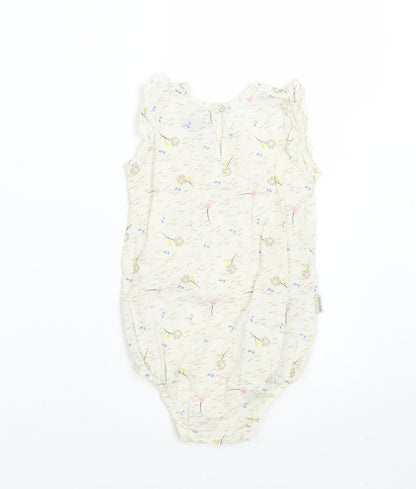 Sticky Fudge Girls Beige Floral  Basic Tank Size 12-18 Months