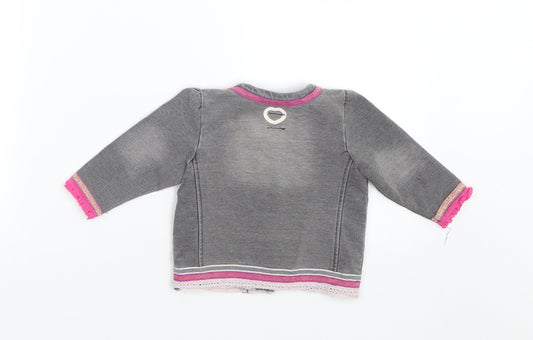 BeeBieLove Girls Grey   Cardigan Jumper Size 6-9 Months