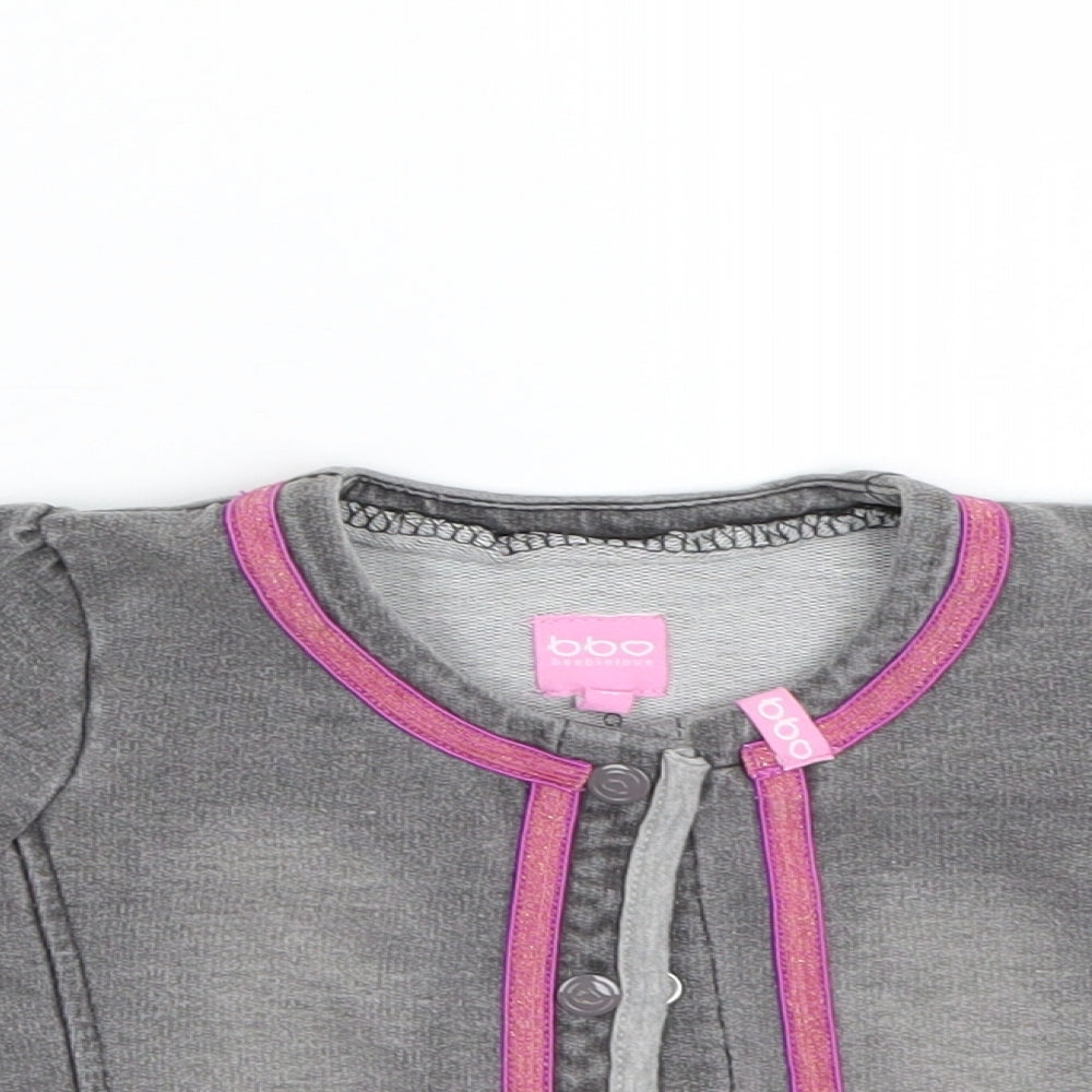 BeeBieLove Girls Grey   Cardigan Jumper Size 6-9 Months