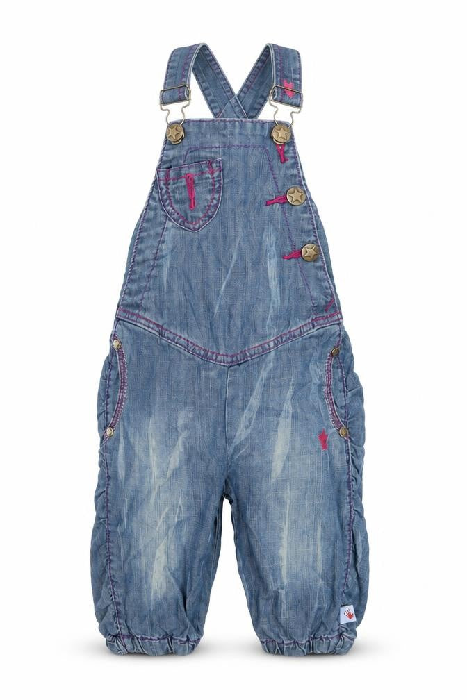 Molo Jean Girls Blue  Denim Dungaree One-Piece Size 3-6 Months