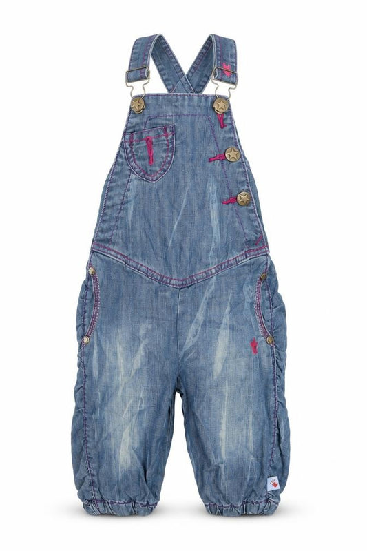 Molo Jean Girls Blue  Denim Dungaree One-Piece Size 3-6 Months