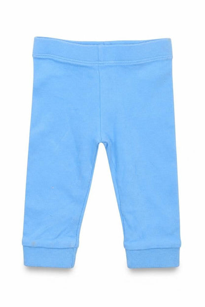 Front view of F&F Baby Blue Capri Trousers, size 3-6, Months