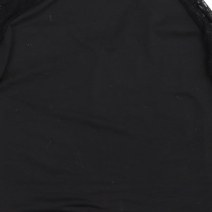 Womens UK Size L Preworn Black Basic T-Shirt
