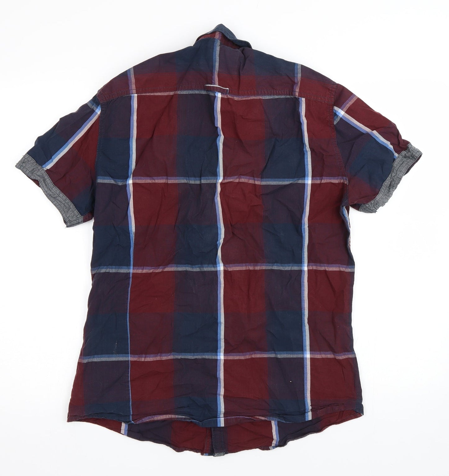 Urbndist Mens Red Check   Button-Up Size M