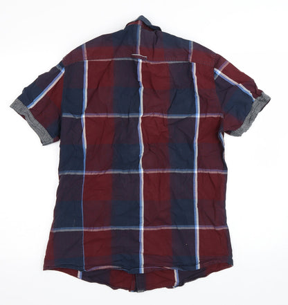 Urbndist Mens Red Check   Button-Up Size M