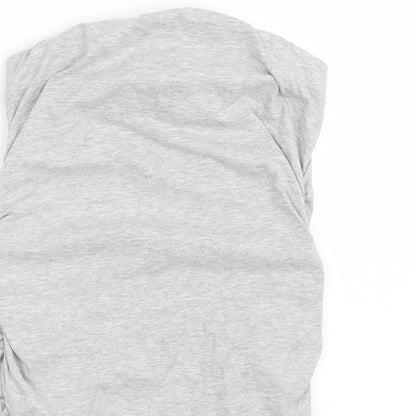 Dorothy Perkins Womens Grey   Wrap T-Shirt Size 10