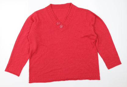 Daxon Womens Red   Pullover Jumper Size 20