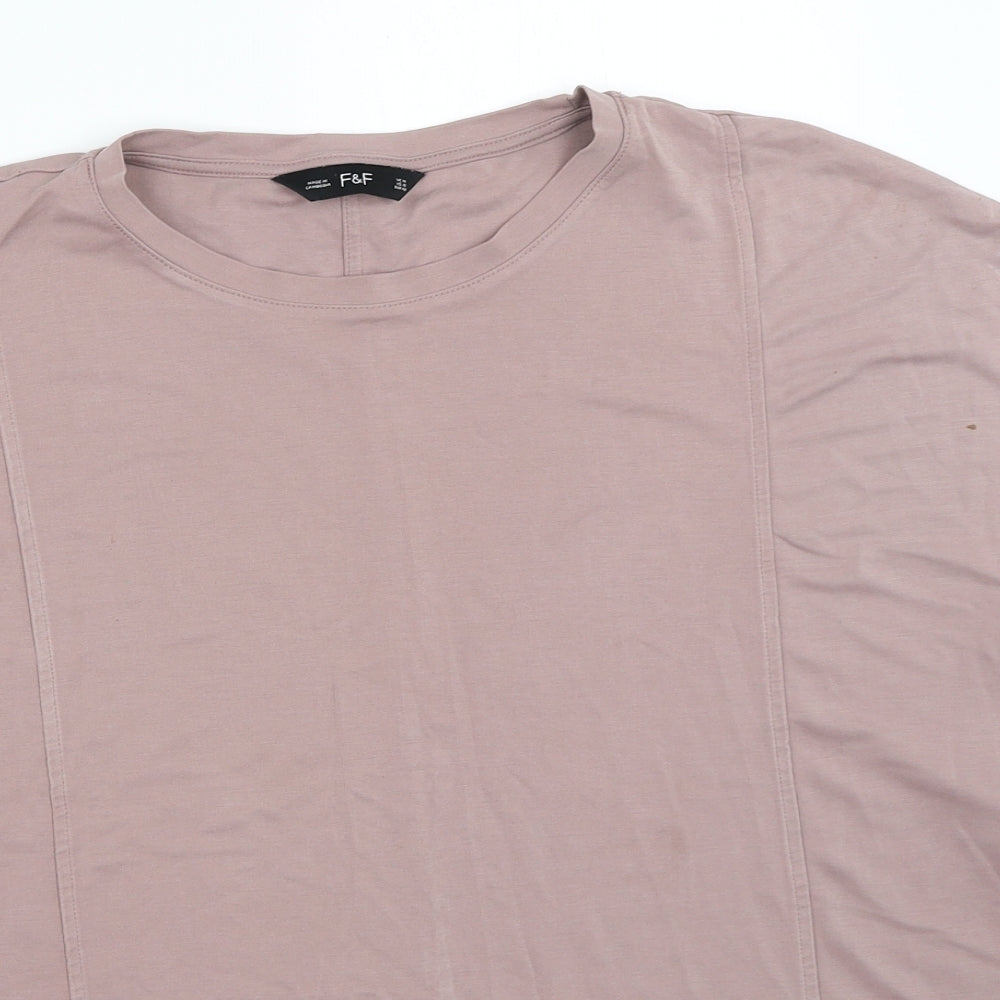 F&F Womens Pink   Basic T-Shirt Size 14