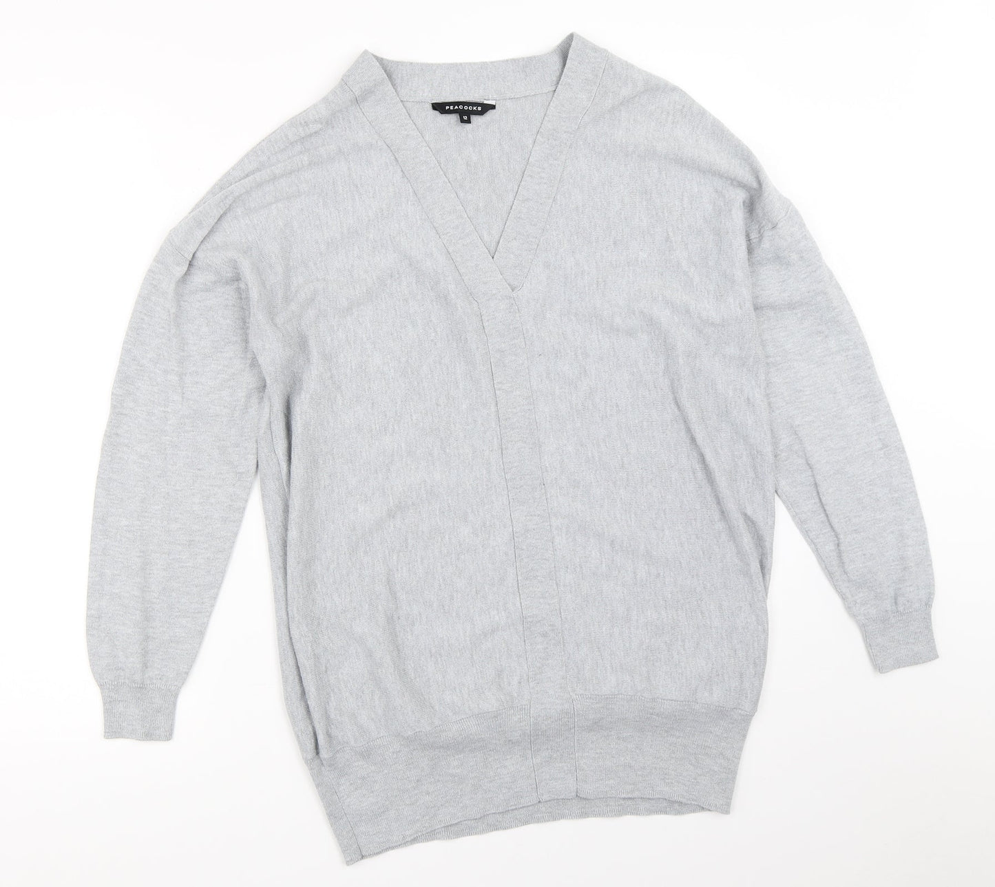 Womens UK Size 12 Peacocks Grey Pullover Jumper