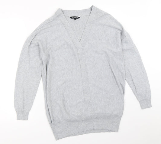 Womens UK Size 12 Peacocks Grey Pullover Jumper