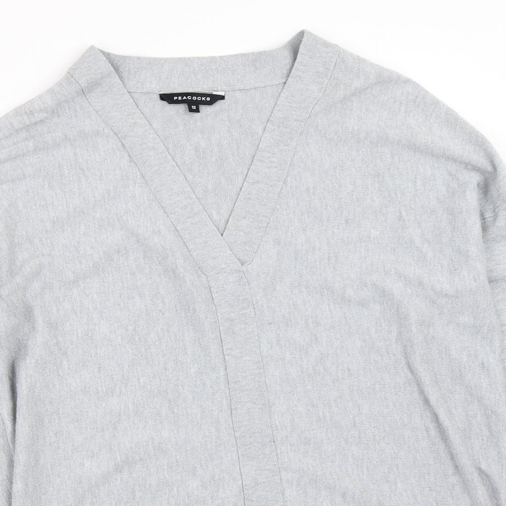 Womens UK Size 12 Peacocks Grey Pullover Jumper