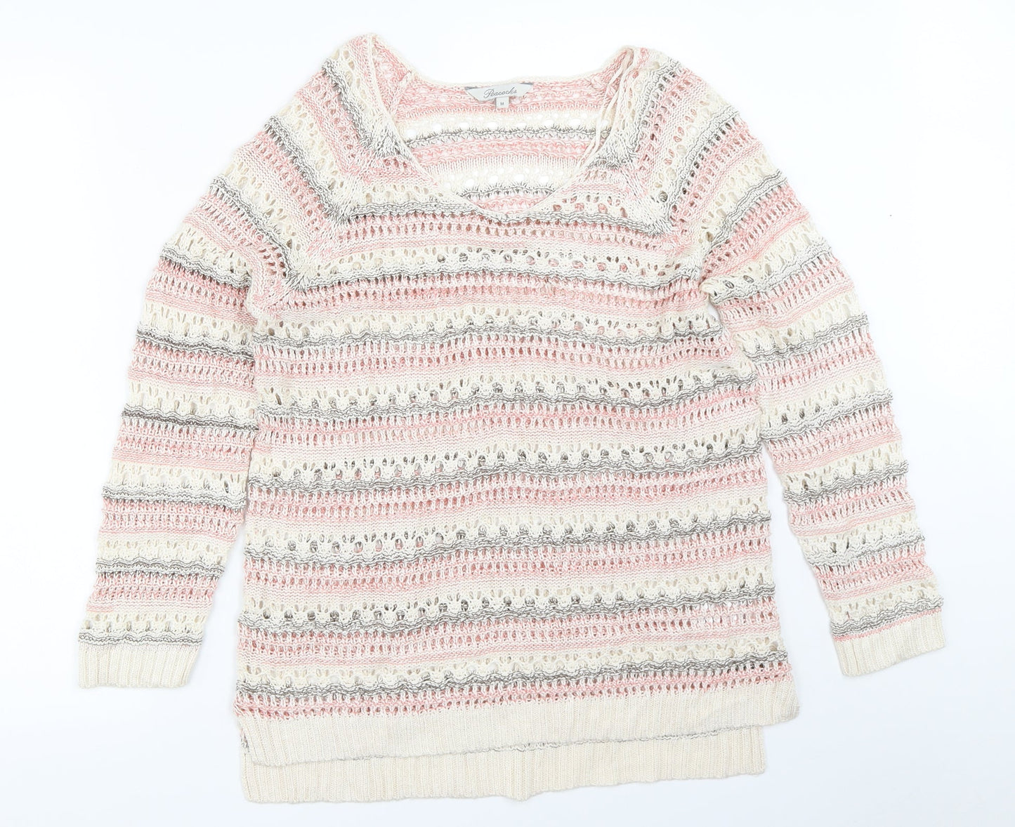 Womens UK Size M Peacocks Ivory Pullover Jumper