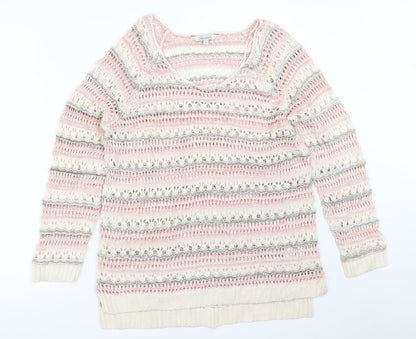 Womens UK Size M Peacocks Ivory Pullover Jumper