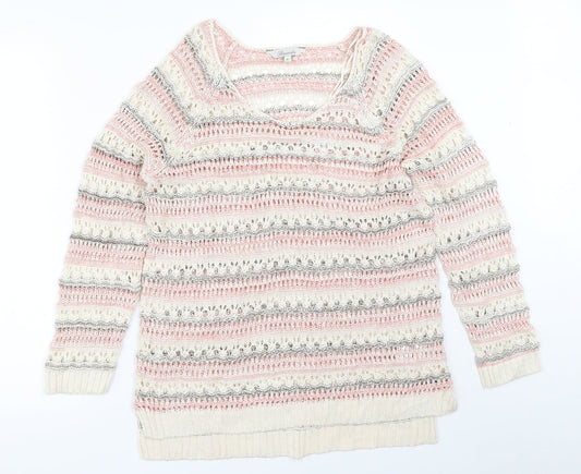 Womens UK Size M Peacocks Ivory Pullover Jumper