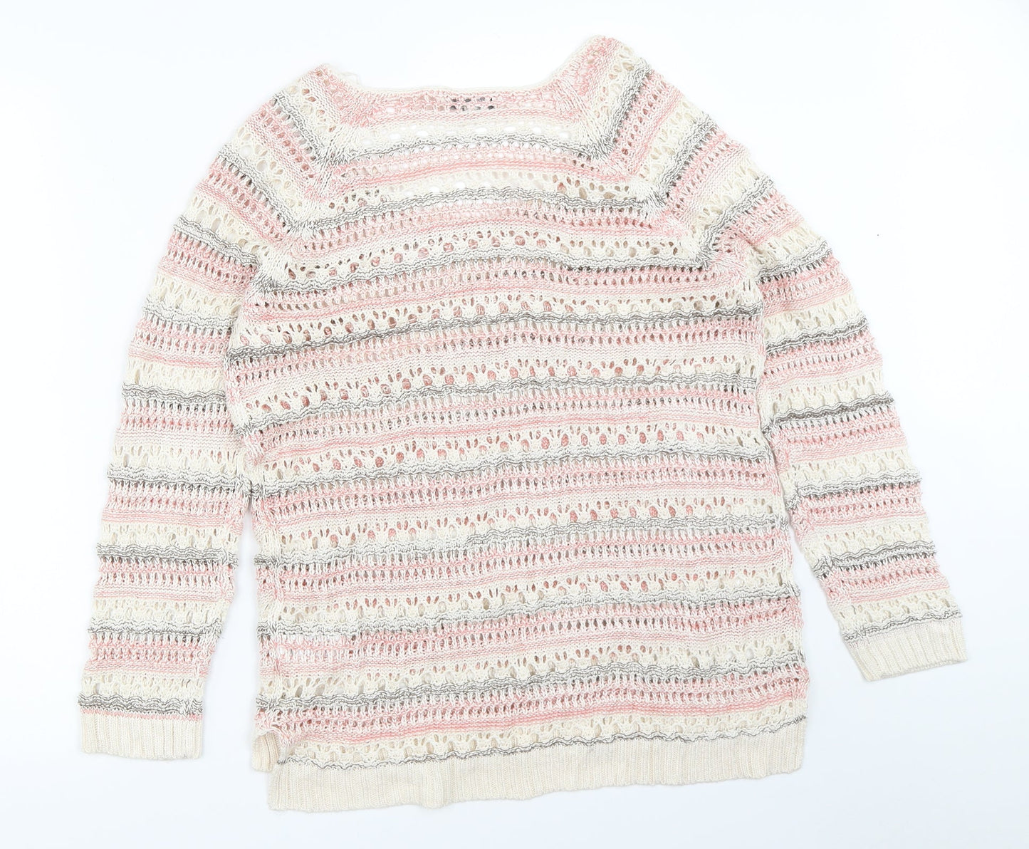 Womens UK Size M Peacocks Ivory Pullover Jumper