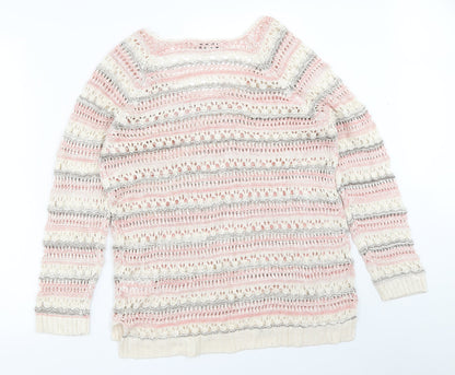 Womens UK Size M Peacocks Ivory Pullover Jumper