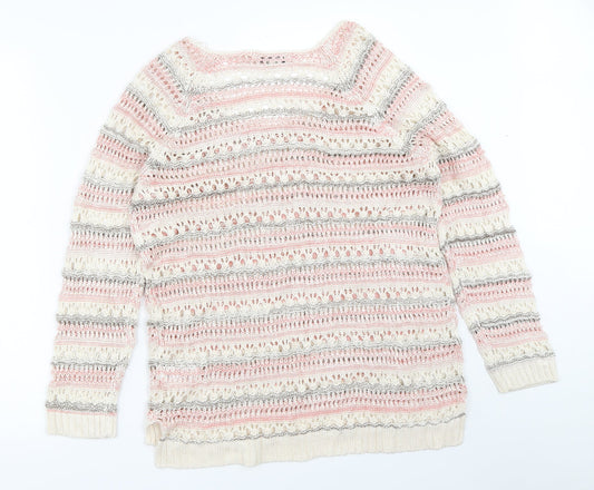 Womens UK Size M Peacocks Ivory Pullover Jumper