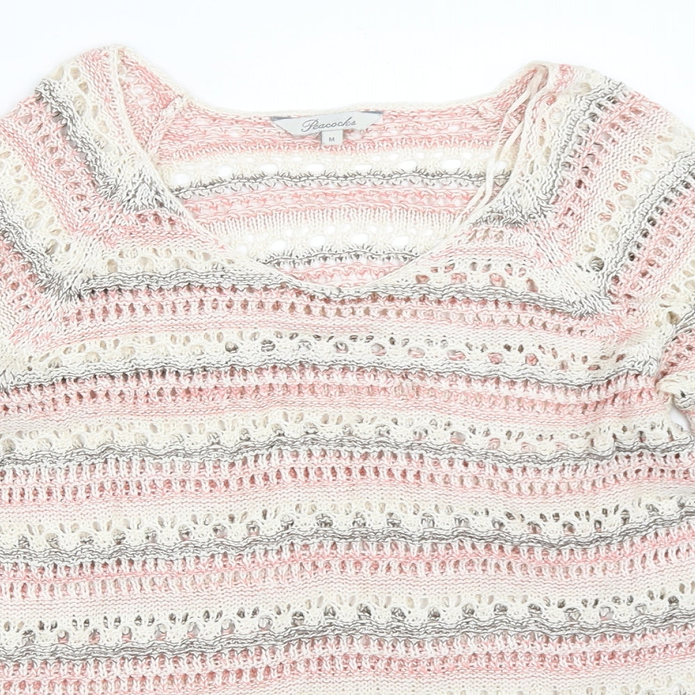 Womens UK Size M Peacocks Ivory Pullover Jumper