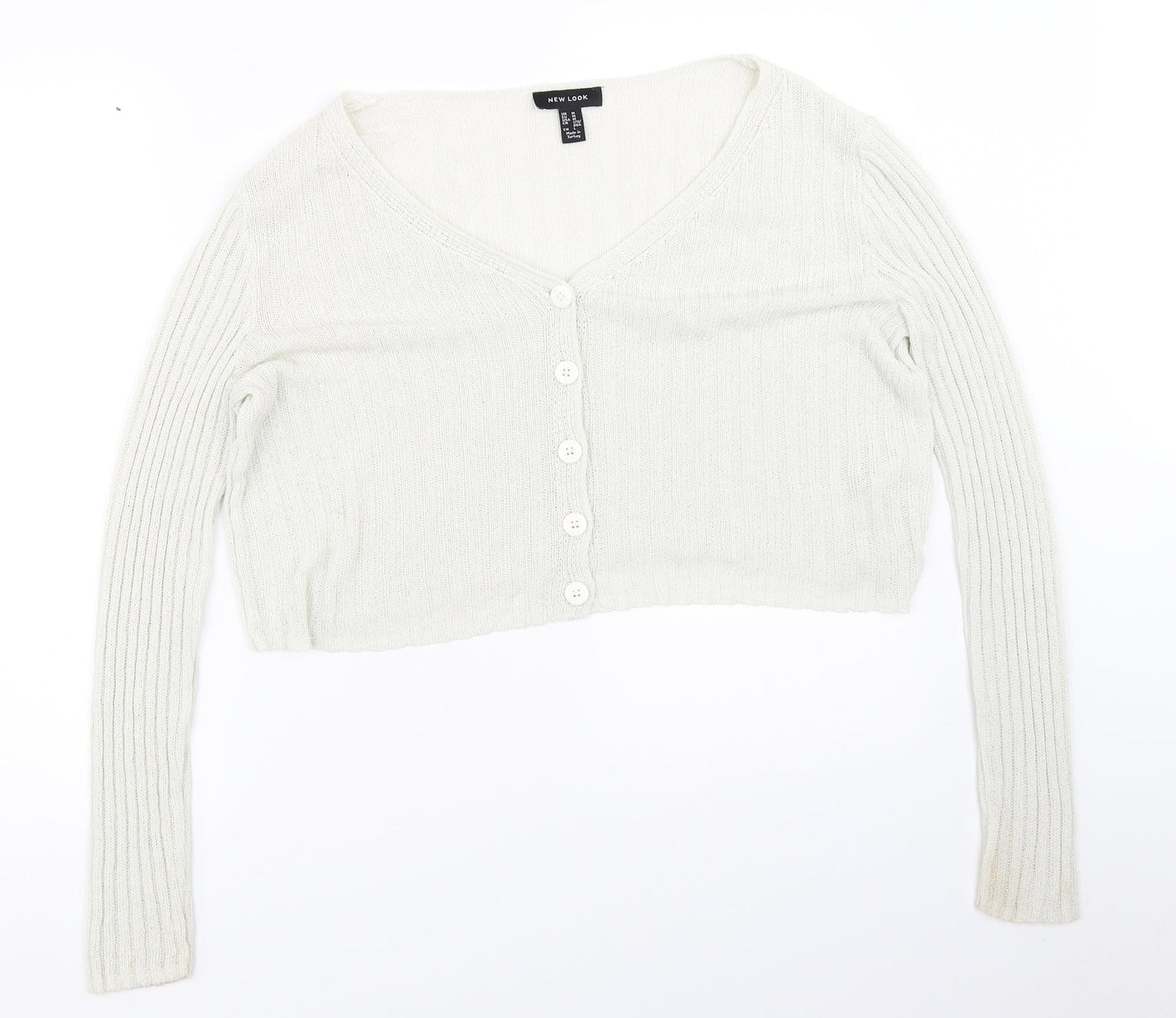 Womens UK Size M New Look Ivory Cardigan Jumper