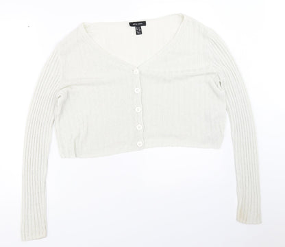 Womens UK Size M New Look Ivory Cardigan Jumper