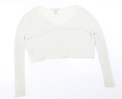 Womens UK Size M New Look Ivory Cardigan Jumper
