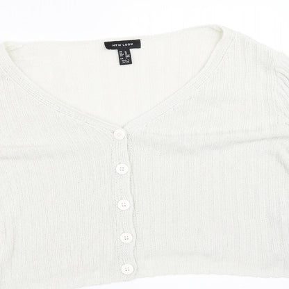 Womens UK Size M New Look Ivory Cardigan Jumper