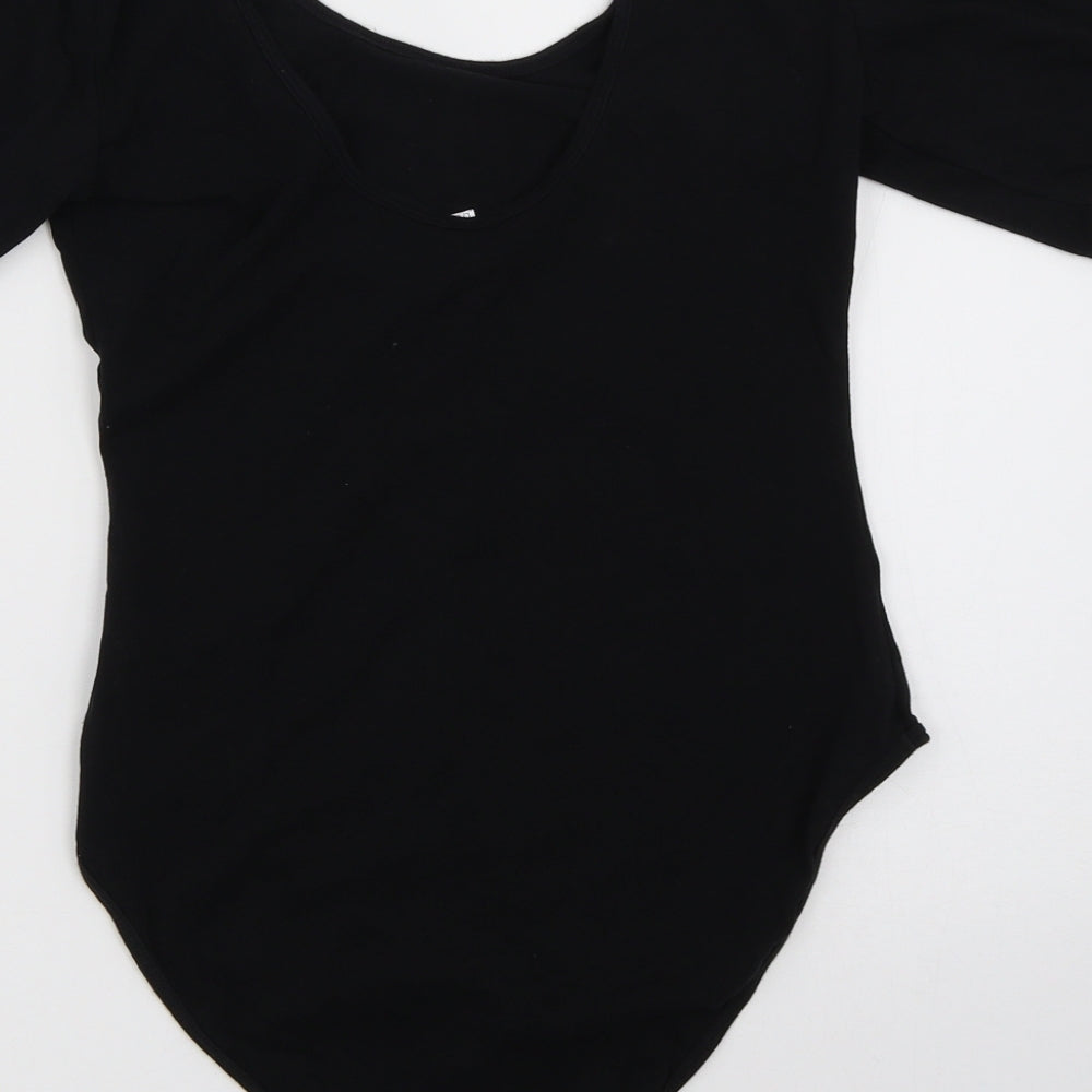 Womens UK Size L FOREVER 21 Black Basic T-Shirt
