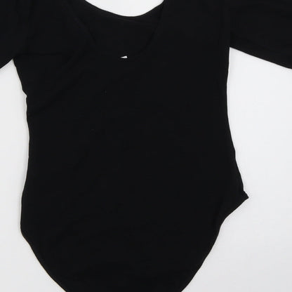 Womens UK Size L FOREVER 21 Black Basic T-Shirt