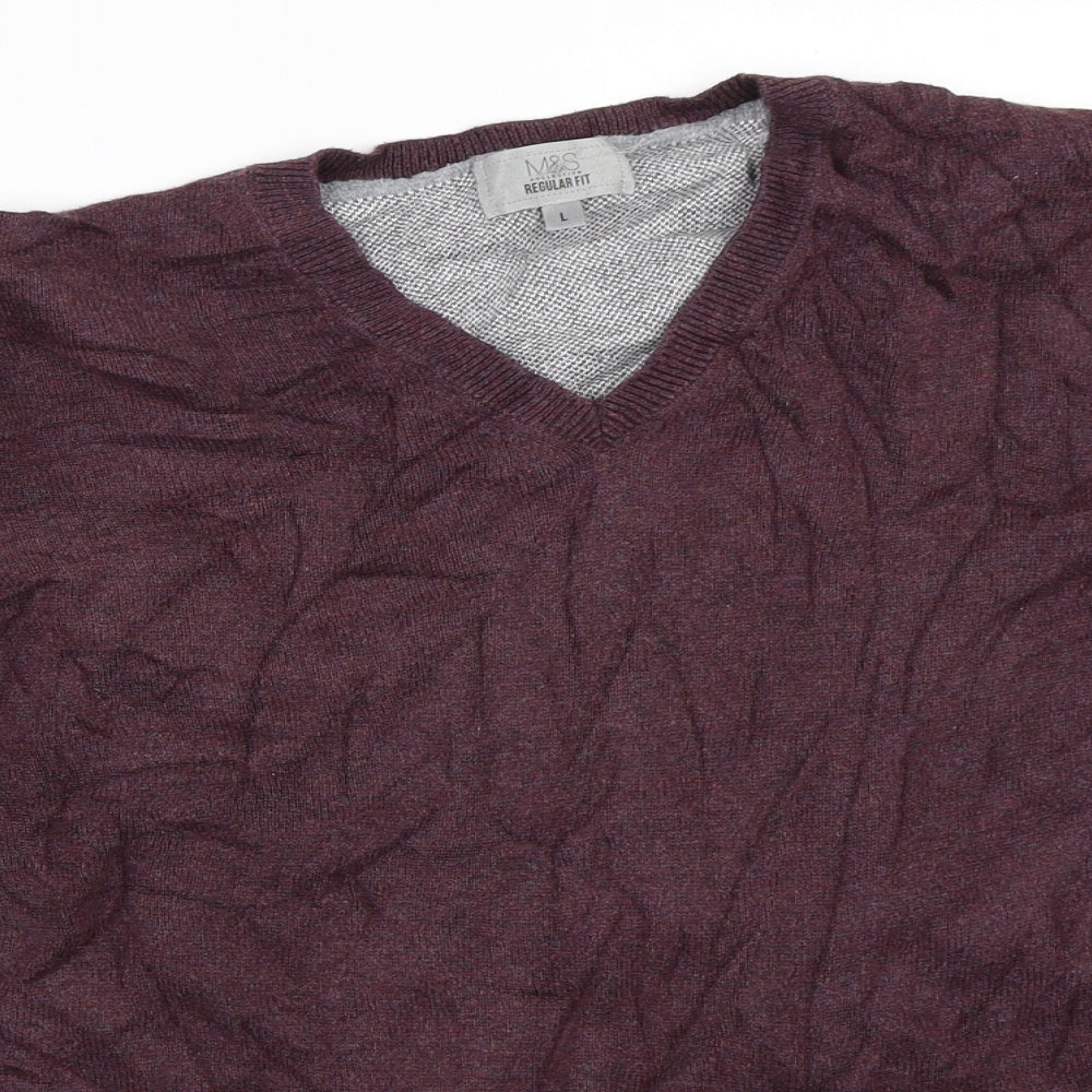 Marks and Spencer Mens Purple   Pullover Jumper Size L