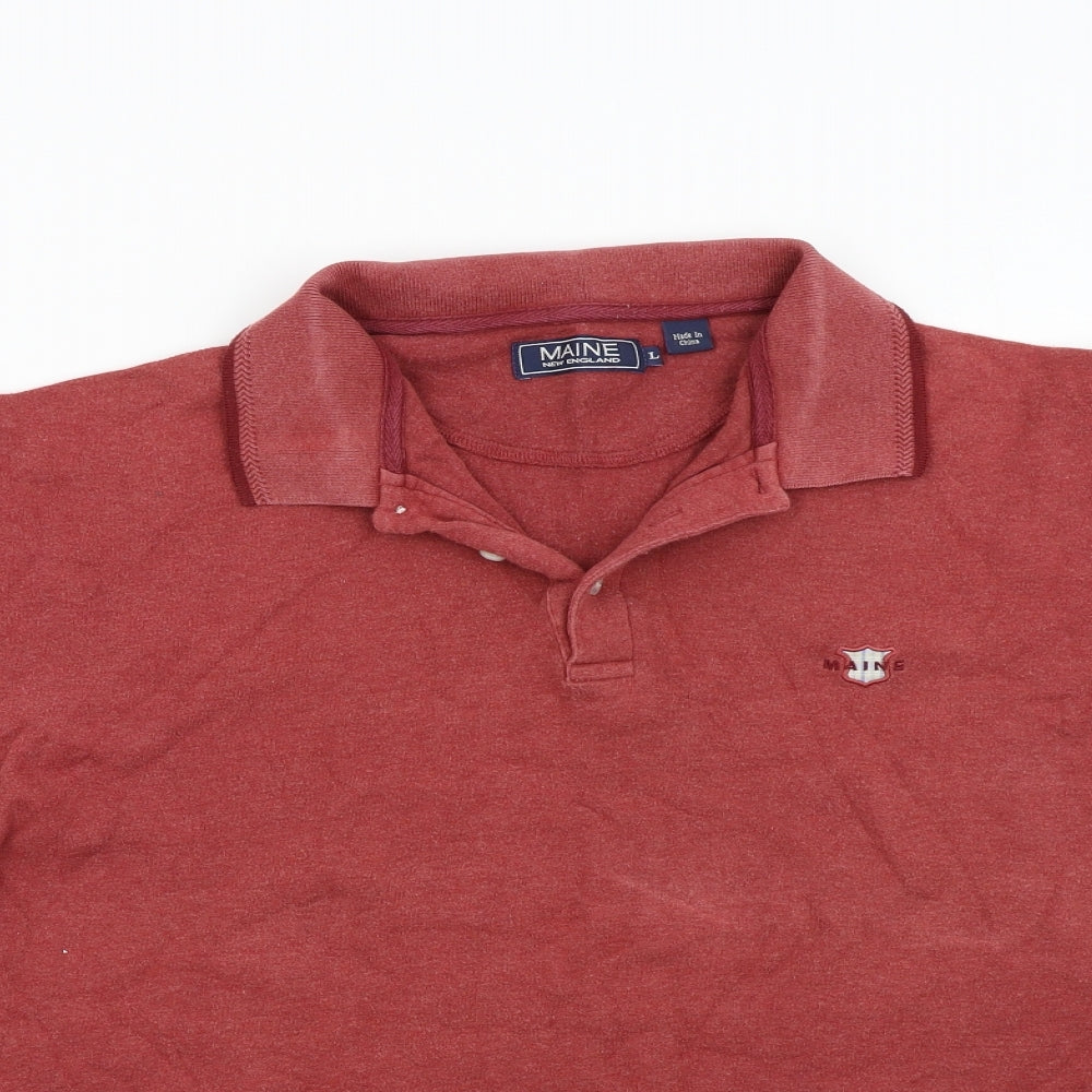 Maine Mens Red    Polo Size L