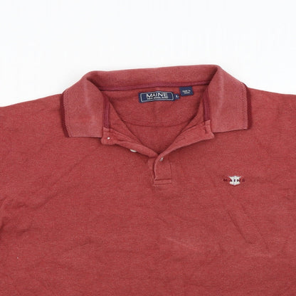 Maine Mens Red    Polo Size L