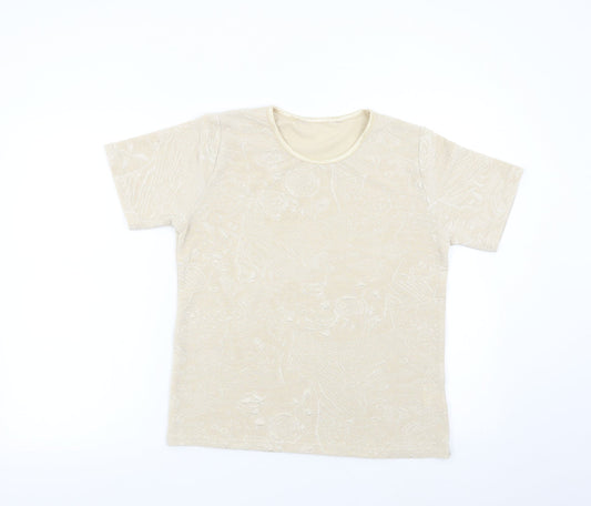 EWM Womens Beige   Basic T-Shirt Size M