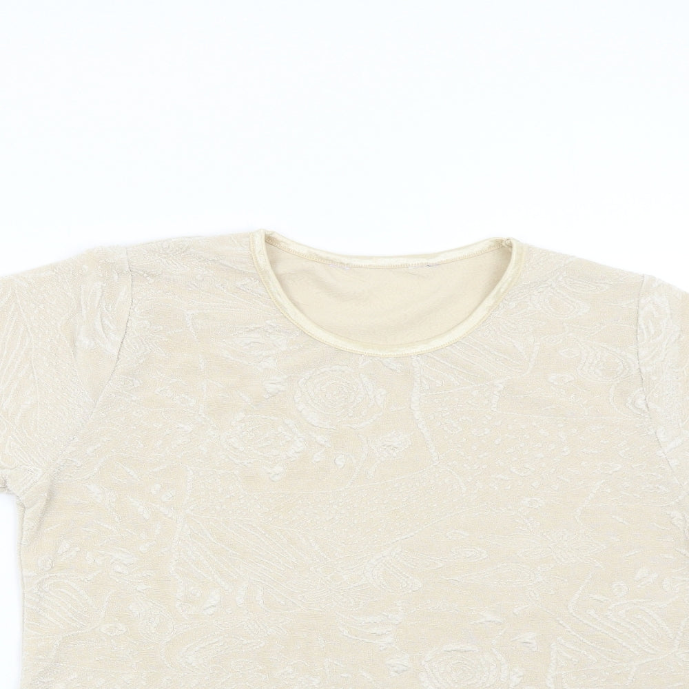 EWM Womens Beige   Basic T-Shirt Size M