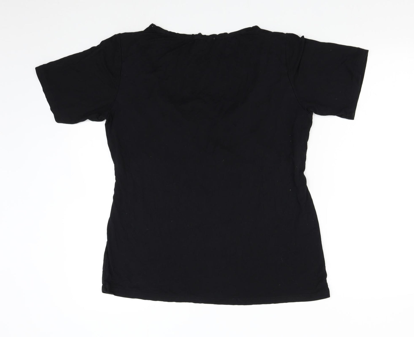 Womens UK Size L Small Show Black Basic T-Shirt