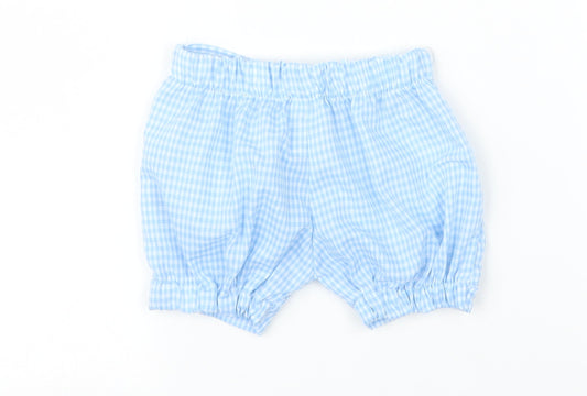 Preworn Baby Blue Check  Capri Trousers Size 3-6 Months