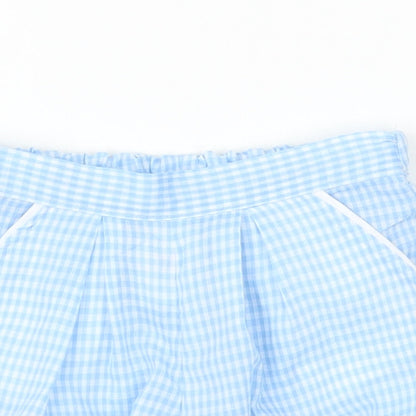 Preworn Baby Blue Check  Capri Trousers Size 3-6 Months