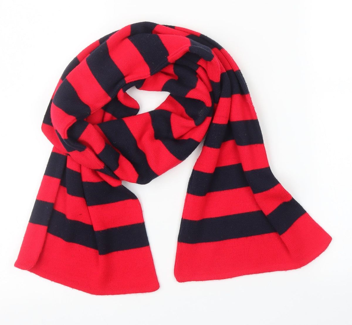 Preworn Unisex Red Striped   Scarf