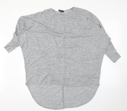 Womens UK Size M Style Plus Grey Basic Blouse