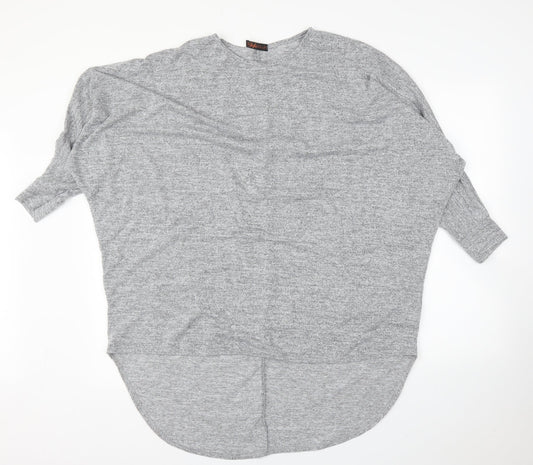Womens UK Size M Style Plus Grey Basic Blouse