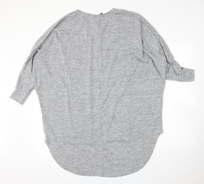 Womens UK Size M Style Plus Grey Basic Blouse