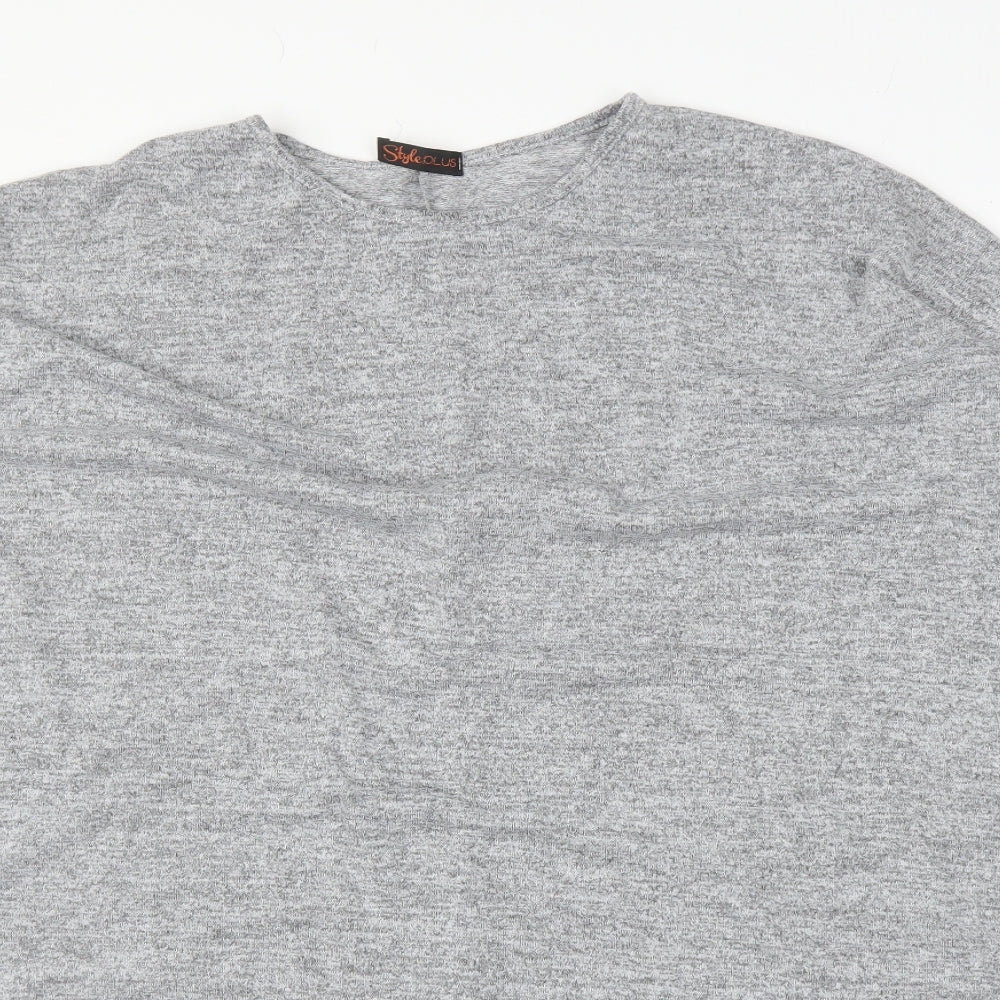Womens UK Size M Style Plus Grey Basic Blouse